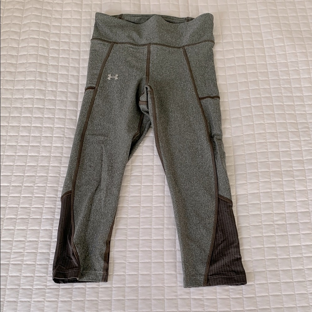 Under Armour Gray and Black Workout Capris
